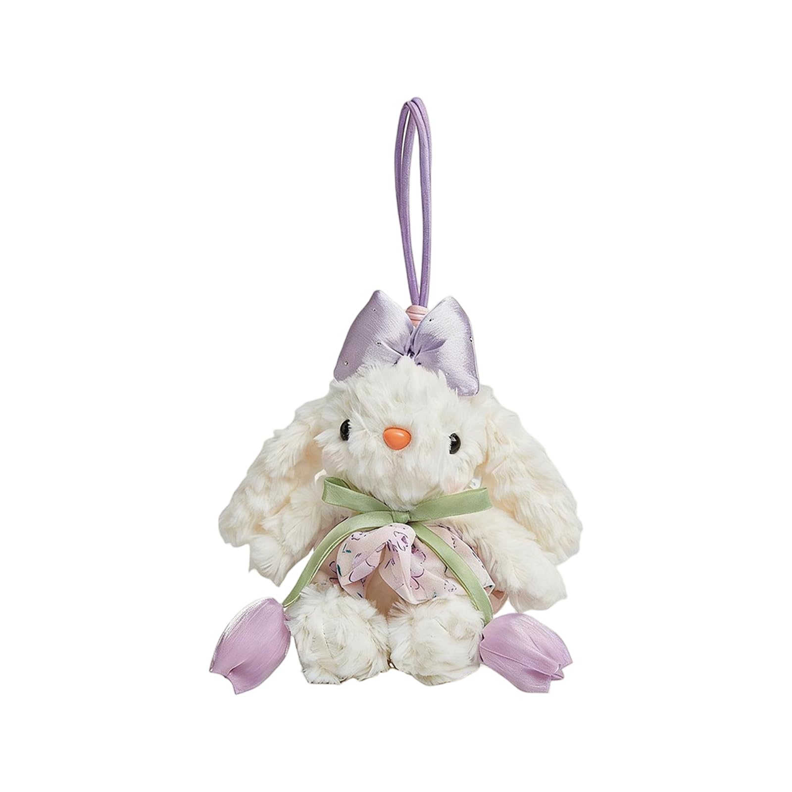 Lovely Plush Bunny Keychain,Small Stuffed Animal Bag Charm,Backpack Keychain Valentines for Boys and Girls H01 One Size