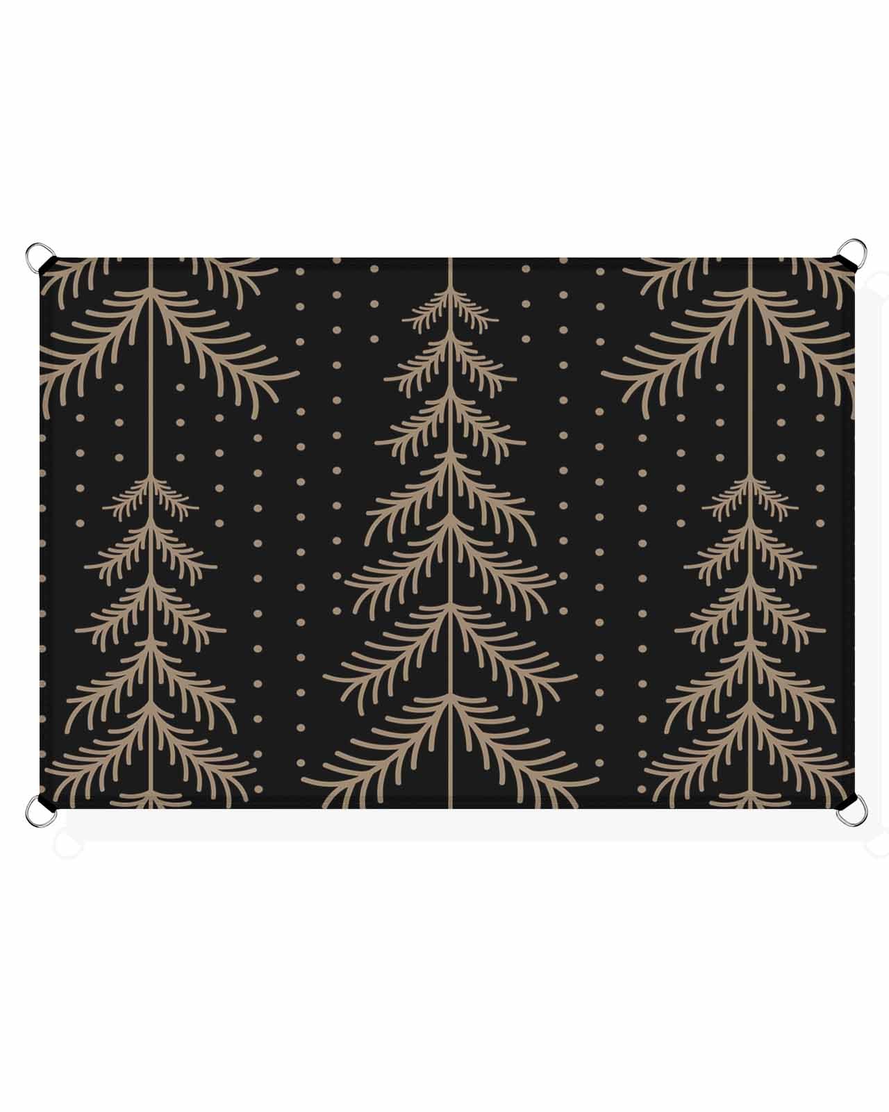 Boanket Sun Shade Sail 8' x 10', Christmas Rectangular Waterproof Outdoor Sun Shades, Brown Xmas Tree Winter Christmas Black Shade Cloth for Patio Deck Terrace Garden Lawns Beach Backyard