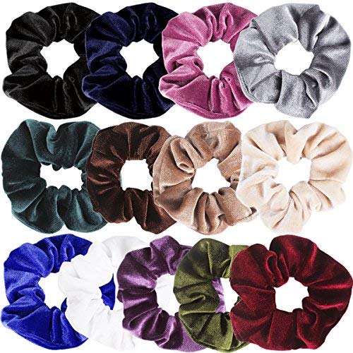 Jaciya 13 Pack Velvet Scrunchies Hair Elastics Scrunchy Bobbles Soft Elegant Elastic Hair Bands Hair Ties (13 Pack Velvet Scrunchies)