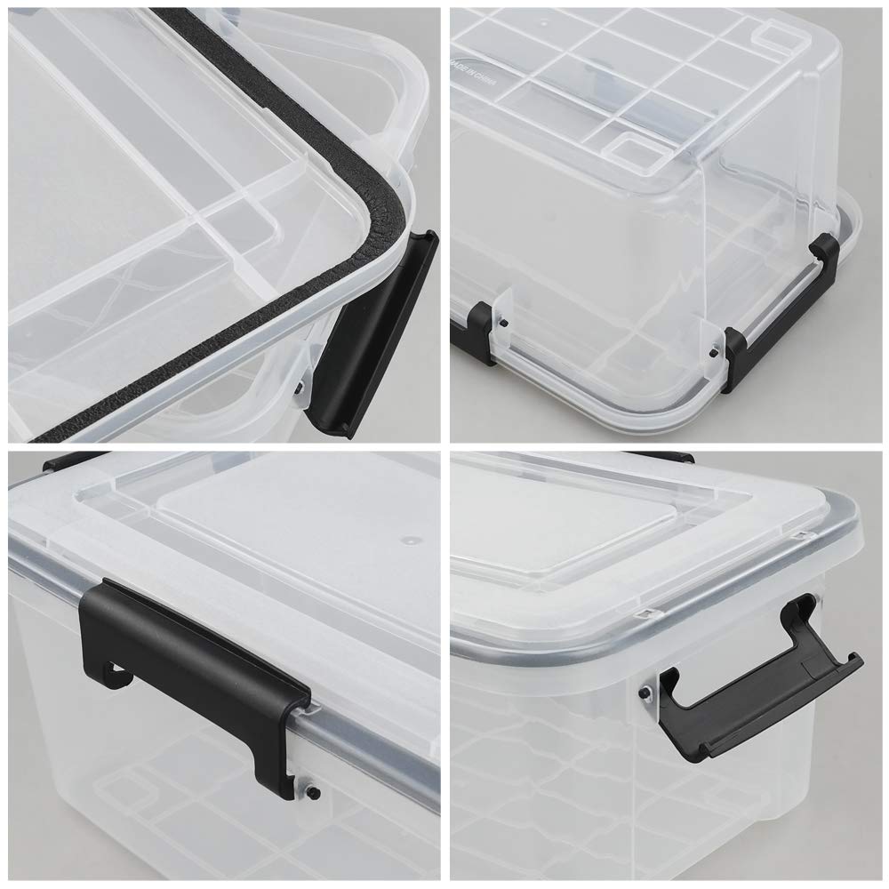 Aufbewahrungsbox Plastik mit Deckel, Transparent Kisten, 2 Stück | Aufbewahrungsbehälter für Tierfutter, robuster Kunststoff, transparente Box mit Riegel, luftdichter Behälter