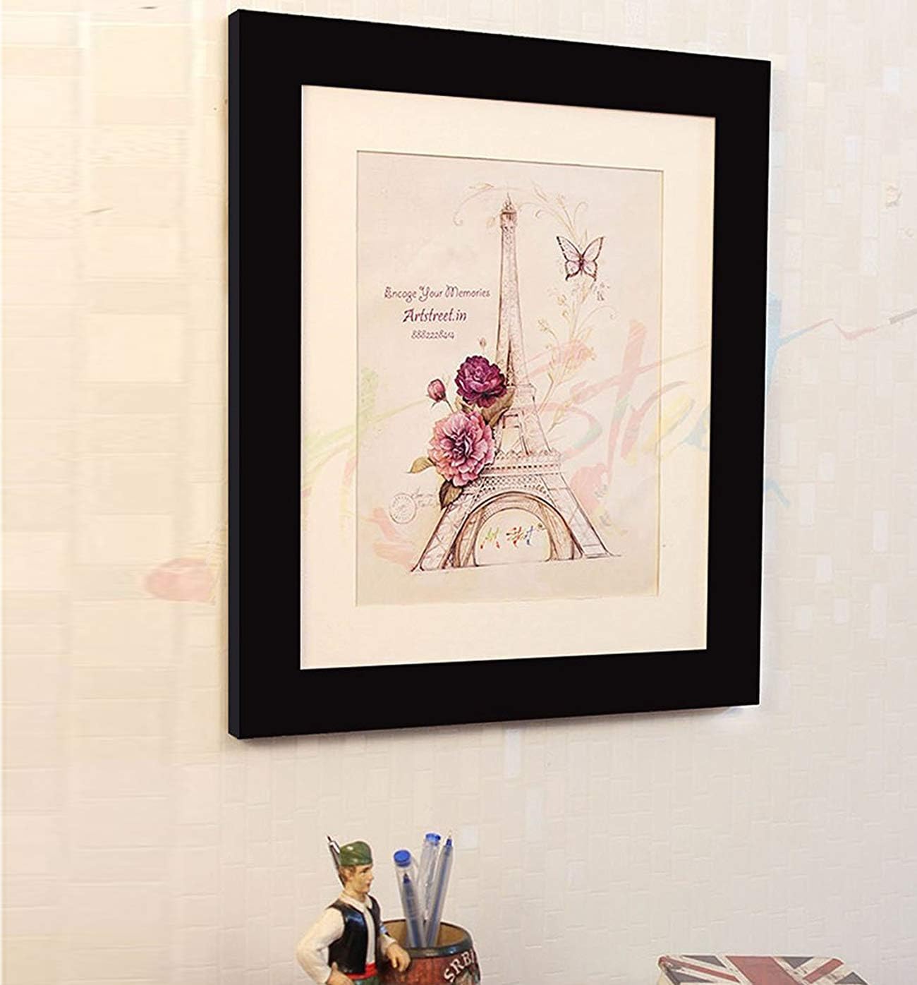 Art Street Synthetic Wall Photo Frame, Bedroom, Office, Living Room (10 inches x 12 inches, Matted to 8 inches x 10 inch, Black)