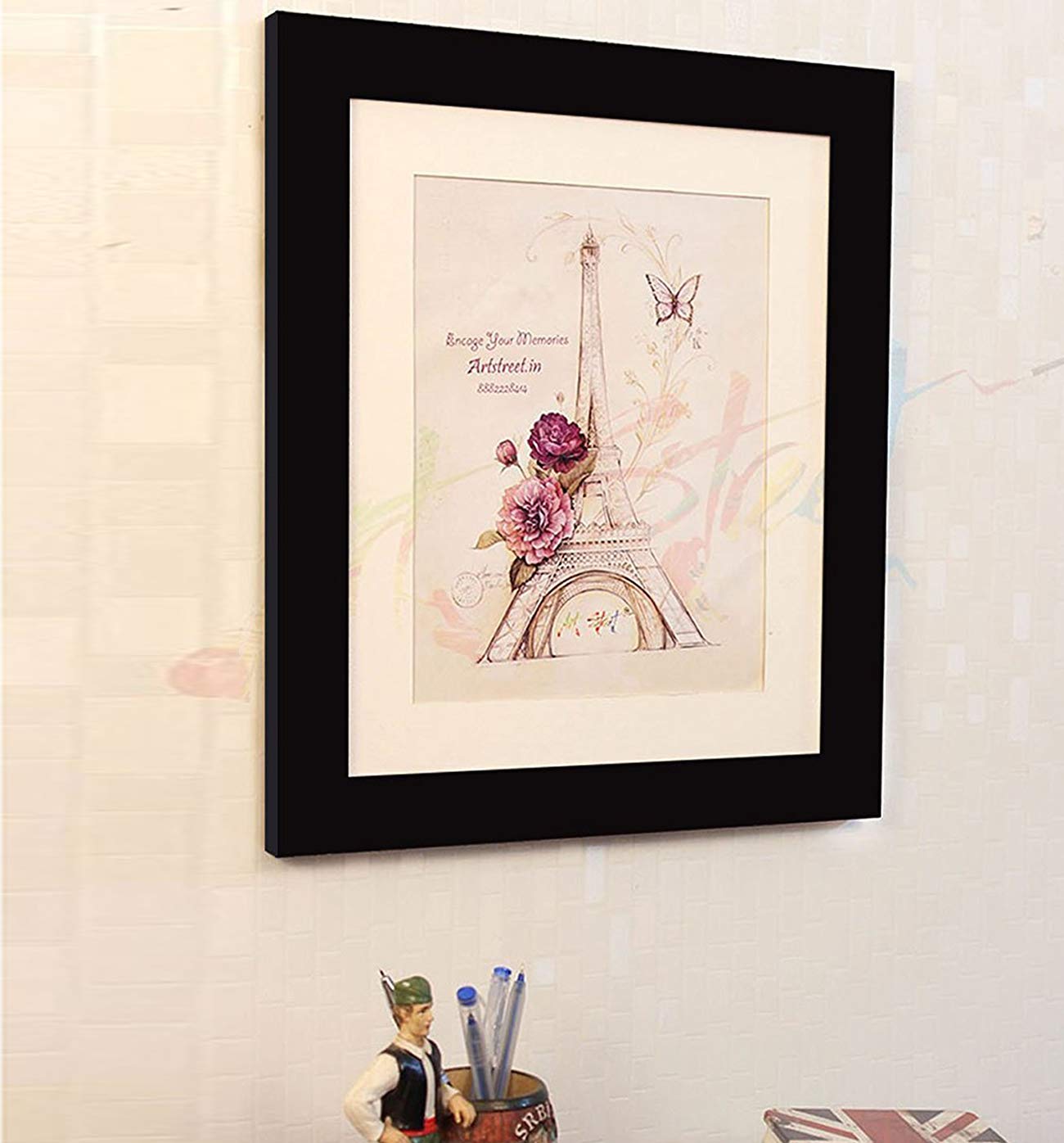 Art Street Synthetic Wall Photo Frame, Bedroom, Office, Living Room (10 inches x 12 inches, Matted to 8 inches x 10 inch, Black)