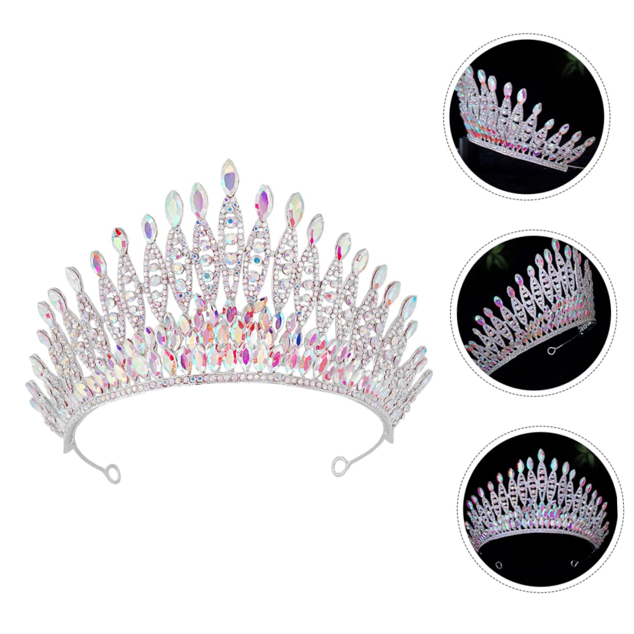 Corona per Capelli con Pietre Decorative, Cerchietto da Sposa | Lega di Zinco, Design Leggero e Confortevole, per Compleanni e Altre Occasioni
