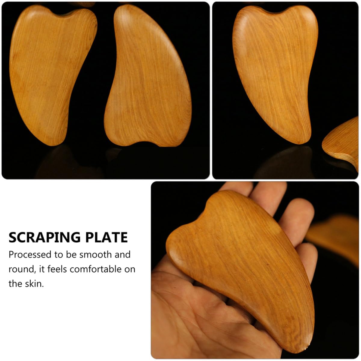 12piezas Herramientas De Masaje De Gua Sha De Madera Alivio De Tensión Facial y Muscular Para Relajación Casa y Viajes