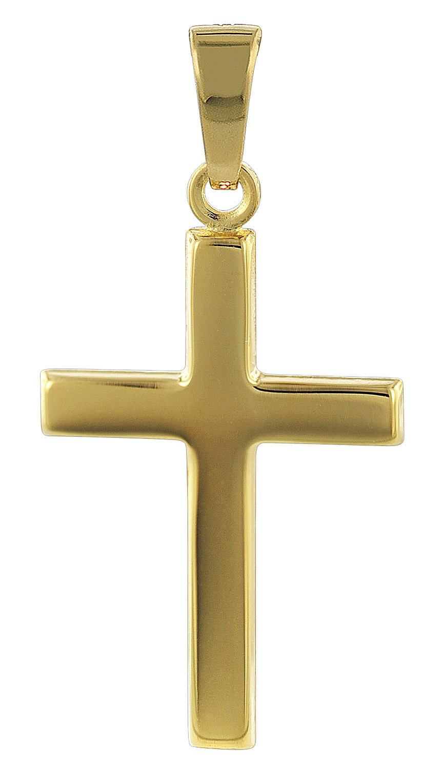 trendor Kreuz Gold-Anhänger 333/8 Karat 21 mm 35726 | Damen und Herren Goldanhänger, zeitloser Kreuzanhänger,