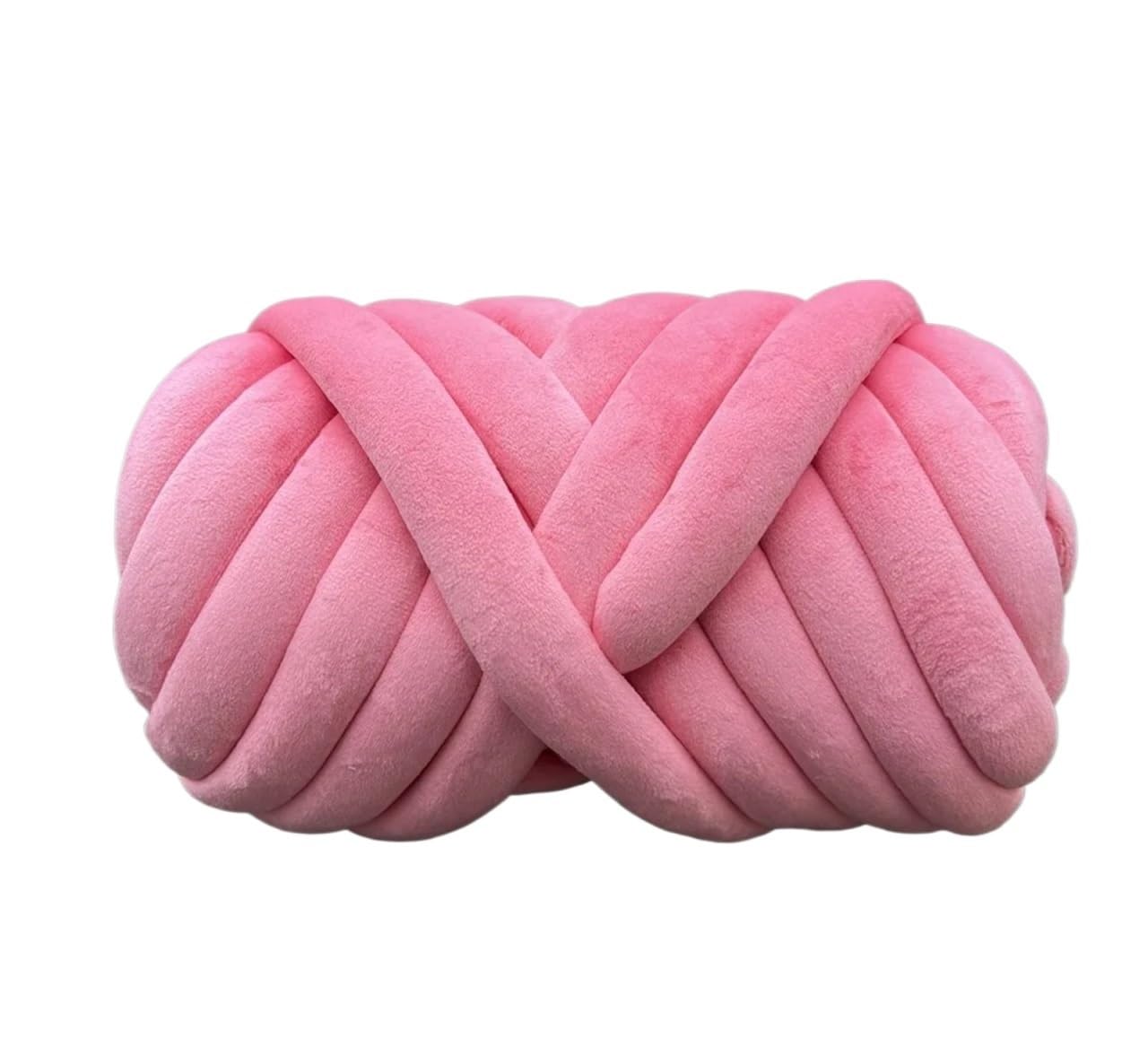 Fil épais en velours blanc 1kg pour tricot à la main de tapis et paniers