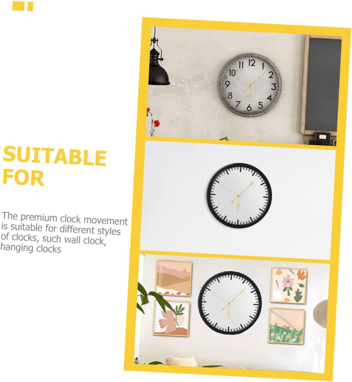 DOITOOL 6sets Clock Movement Kit Silent Clock Mechanism Replacement for and Design