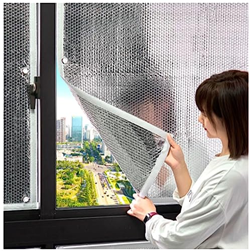 Thermal Insulation Reflective Film, 8mm Double Aluminium Bubble Insulation Film, Privacy Film for Glass Windows, Heat Control Window Tint Film, Anti-uv Window Sticker,WxH-100x120cm/39 * 47in