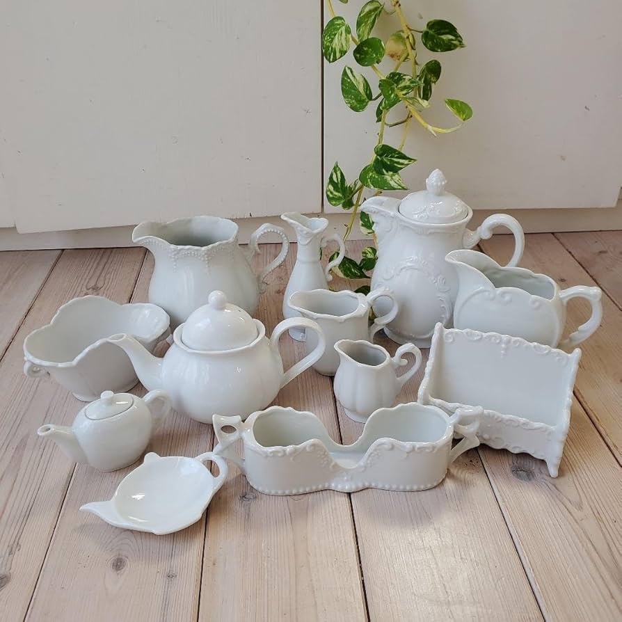 Amazon.co.jp: ポーセラーツ 白磁 アフタヌーンティー合計12点