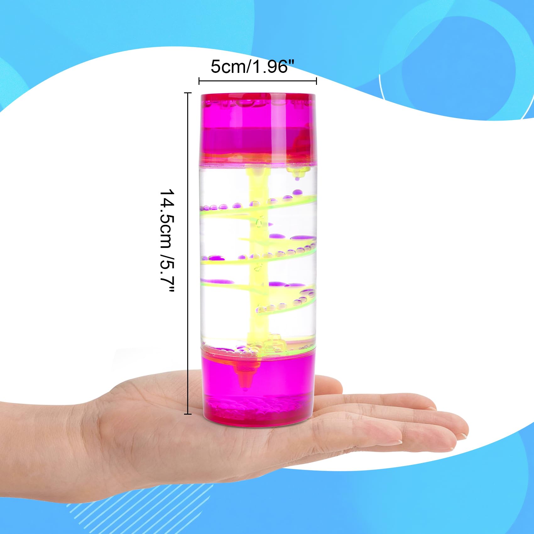 LULUFUN Liquid Motion Timer Bubbler, Sensory Toys for Visual Relaxation Colorful Oil Hourglass, Calm Stress Relief Desk Toys - Image 4