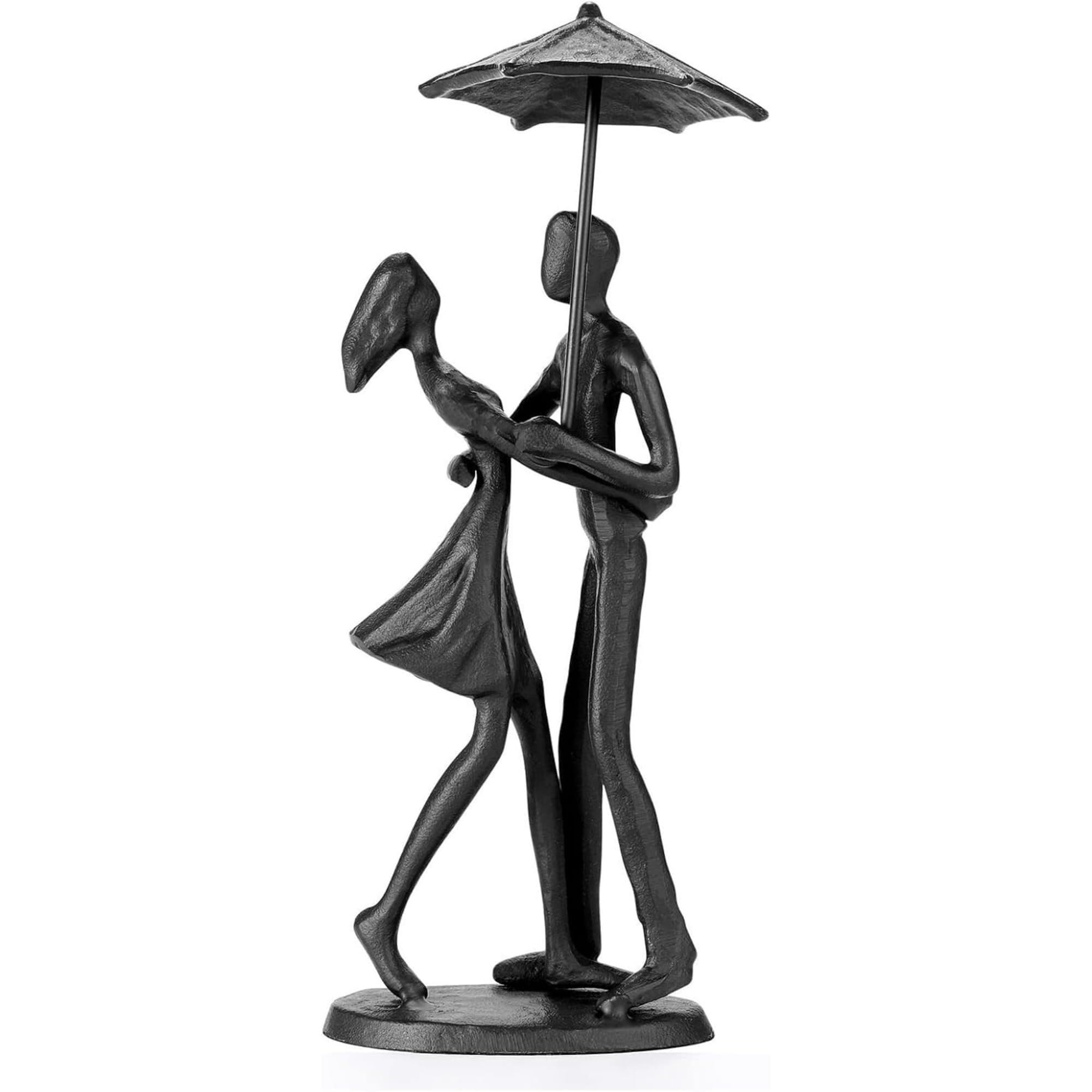 Regalos de inauguración Estatuillas románticas de Las estatuas y esculturas del Amor Bronce la decoración casera Moderna Arte Metal Decoración única(Under Umbrella)