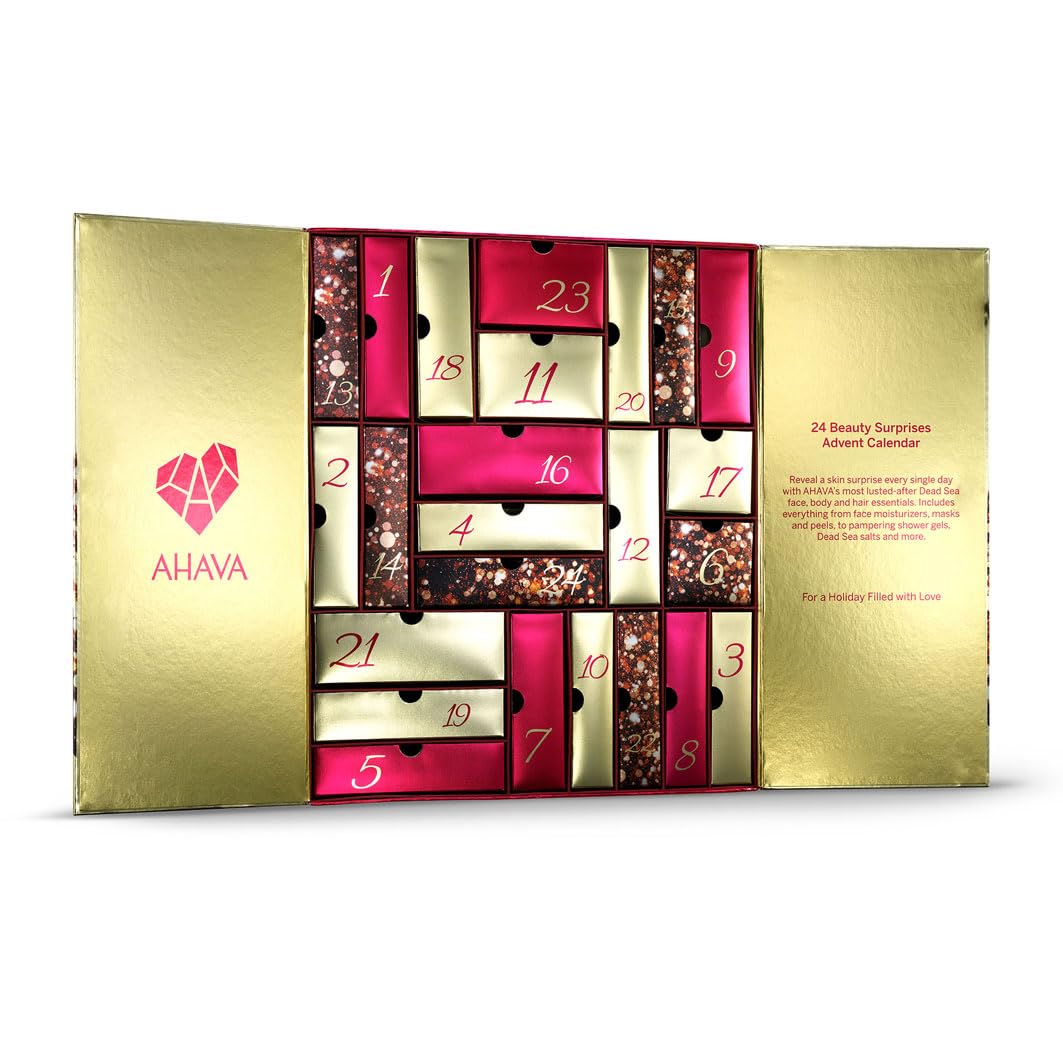 AHAVA Set per festività | Il set regalo avventura – Calendario dell'Avvento con sorprese di bellezza per 24 giorni per una festa di amore e splendore