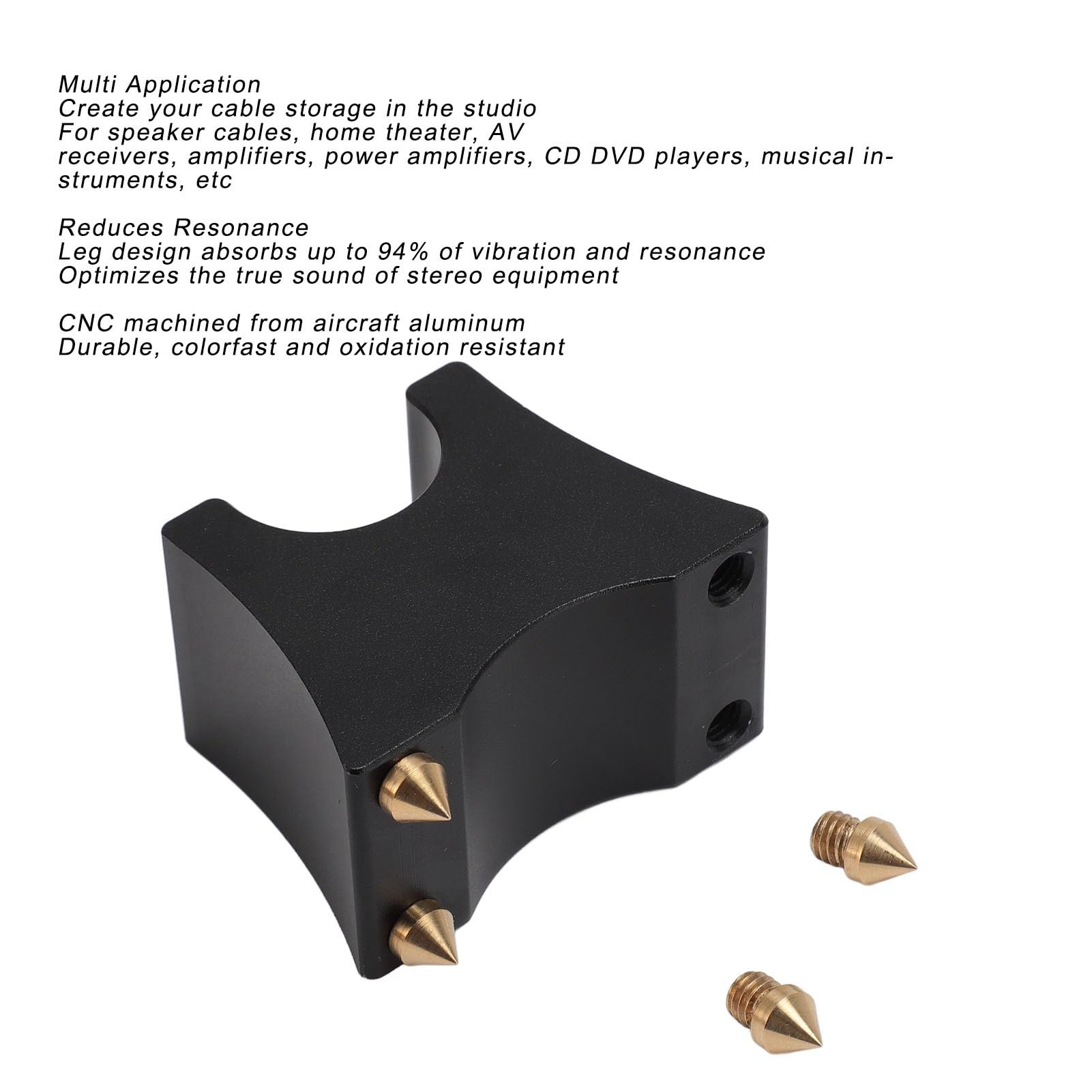 4 Pezzi Supporto Isolante Cavi Altoparlanti HiFi, Piedini Isolanti Altoparlanti HiFi in Alluminio, Cavi Alimentazione Altoparlanti Supporto Antiurto, Supporto Spike Cavo HiFi per