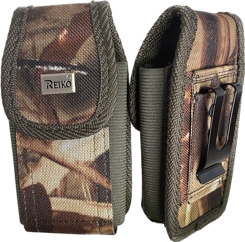 Newyorkcellphone Camouflage Rugged Vertical Belt Loop Case Compatible with Consumer Cellular Iris Connect Smartphone