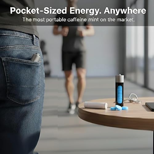 Miniatura 5 de Menta con cafeína, 60 miligramos de cafeína, energía instantánea, caramelo de menta con cafeína de aliento fresco, 0 azúcar, sabor natural de