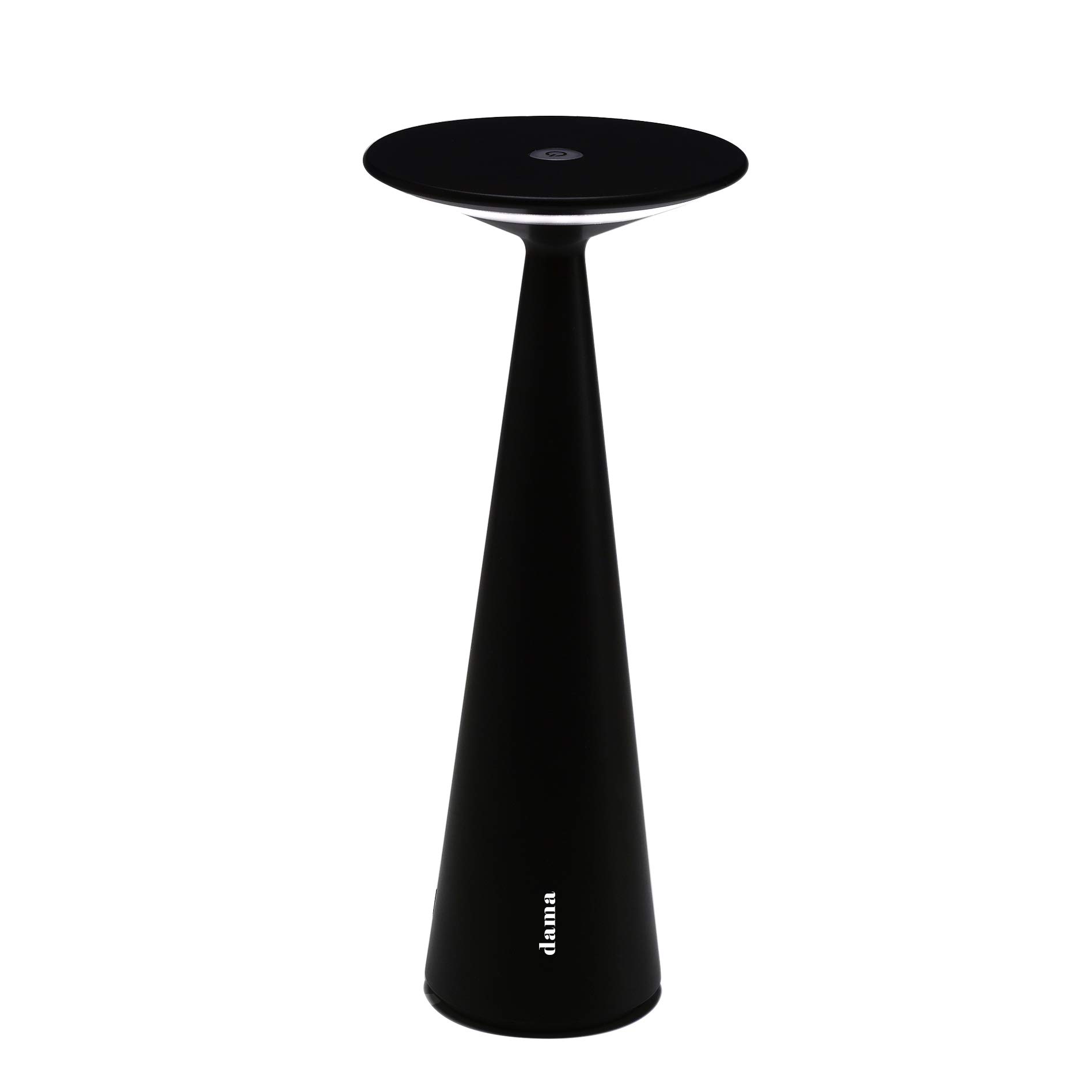Zafferano - Dama Lampada LED Dimmerabile da tavolo in alluminio, Protezione IP54, Uso Interno/Esterno, H29cm, Plug EU - Nero