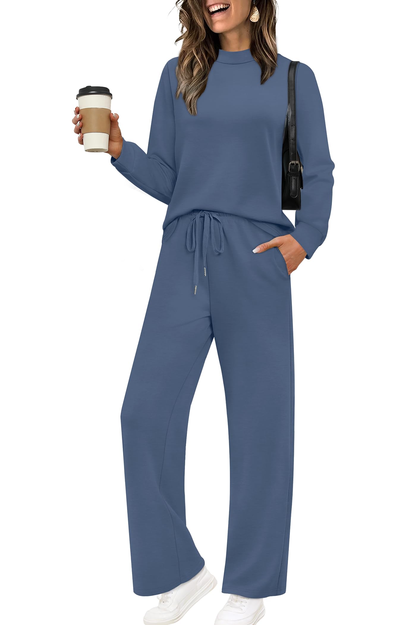 Sampeel Two Piece Sets for Women Mock Neck Matching Sets Loungewear Fall Clothes Travel Outfits Fashion 2026 XS-2XL