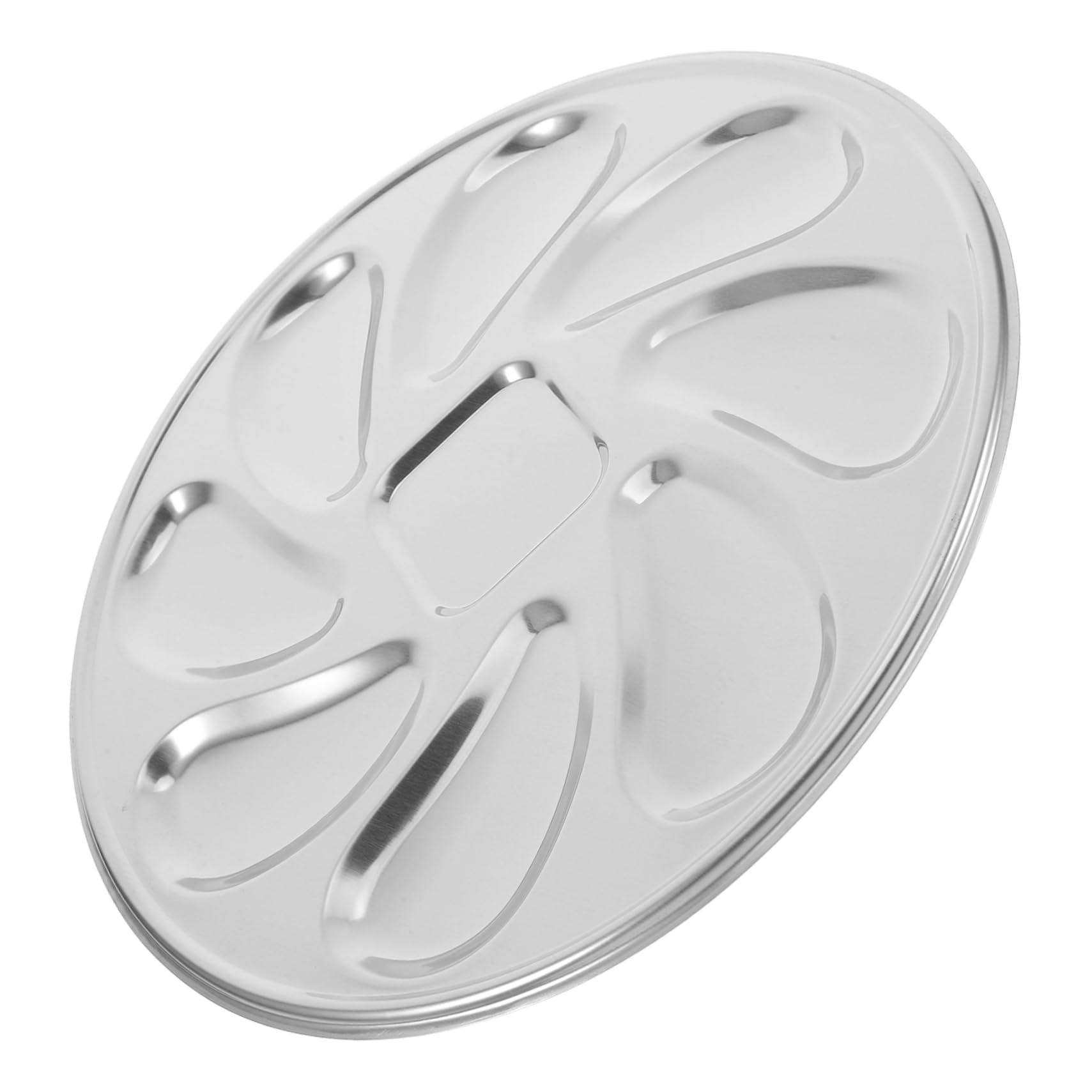 MUCKLILY 2Pcs Stainless Steel Oyster Plate Elegant Design for Seafood Presentation for Restaurants Baking and Grilling Oysters Shrimp Scallops and Clams