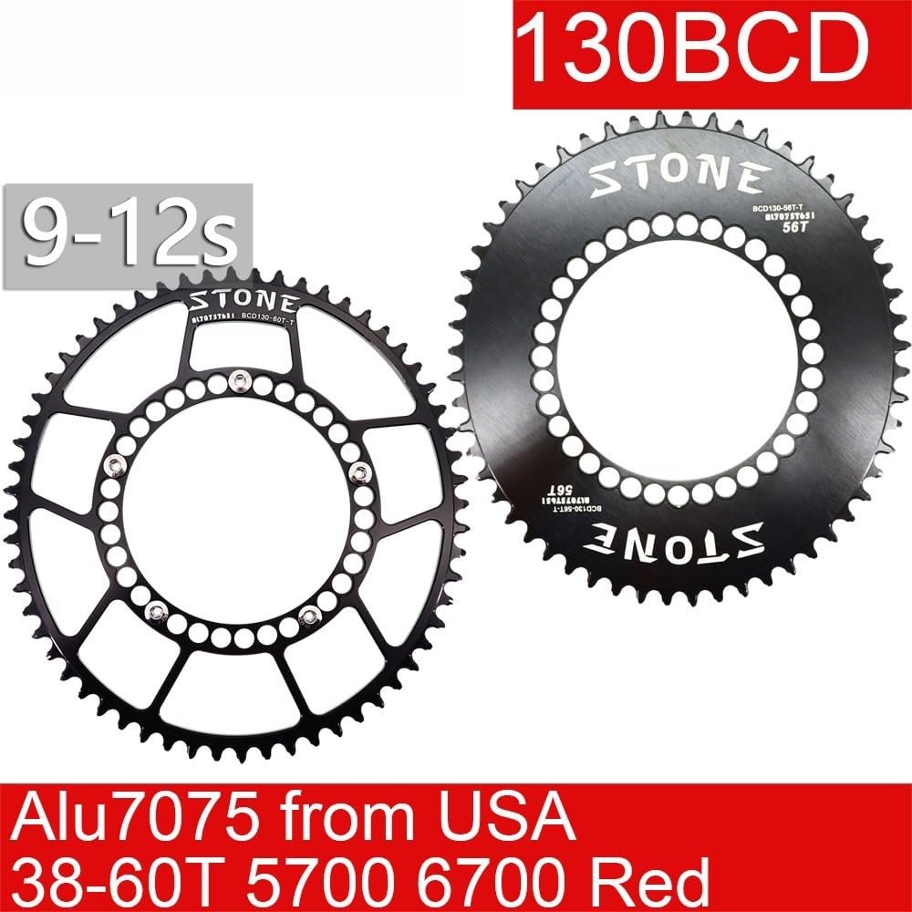 Platos para Bicicletas Plato 130 BCD Ovalado 40 42 44 46 48 50 52 54 56 58T 60T Rueda de Cadena Bicicleta Plegable Carretera 130bcd Unisex