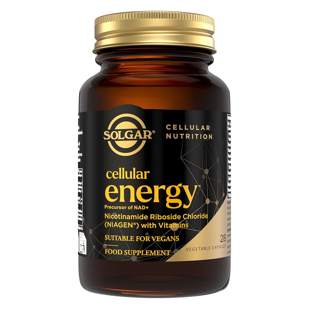 Solgar Cellular Energy con Niagen | Precursor de NAD+ | 28 Cápsulas | Reduce el cansancio y la fatiga · Con vitaminas B2, B3, B6, B12 y C · Vegano