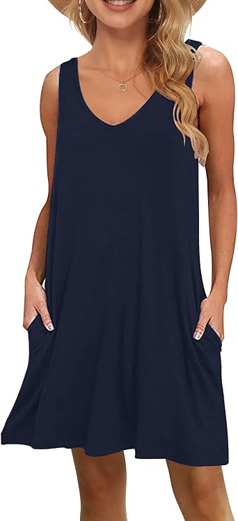MISFAY Womens Summer Tank Dress Beach Cover Up