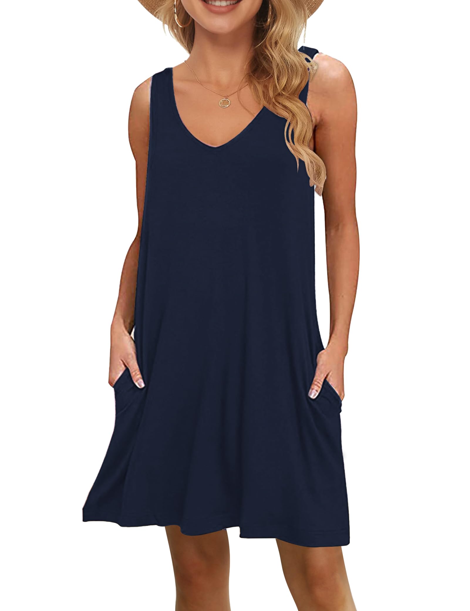 MISFAY Womens Summer Casual T Shirt Dresses Beach Cover up Tank Dress