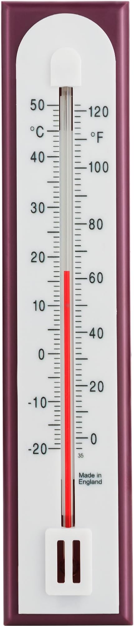 Accurate Room Thermometer for Use as Room Temperature Thermometer Monitor in The Home Office Garden or Greenhouse Easily Wall Mounted Indoor Outdoor (Burgundy)