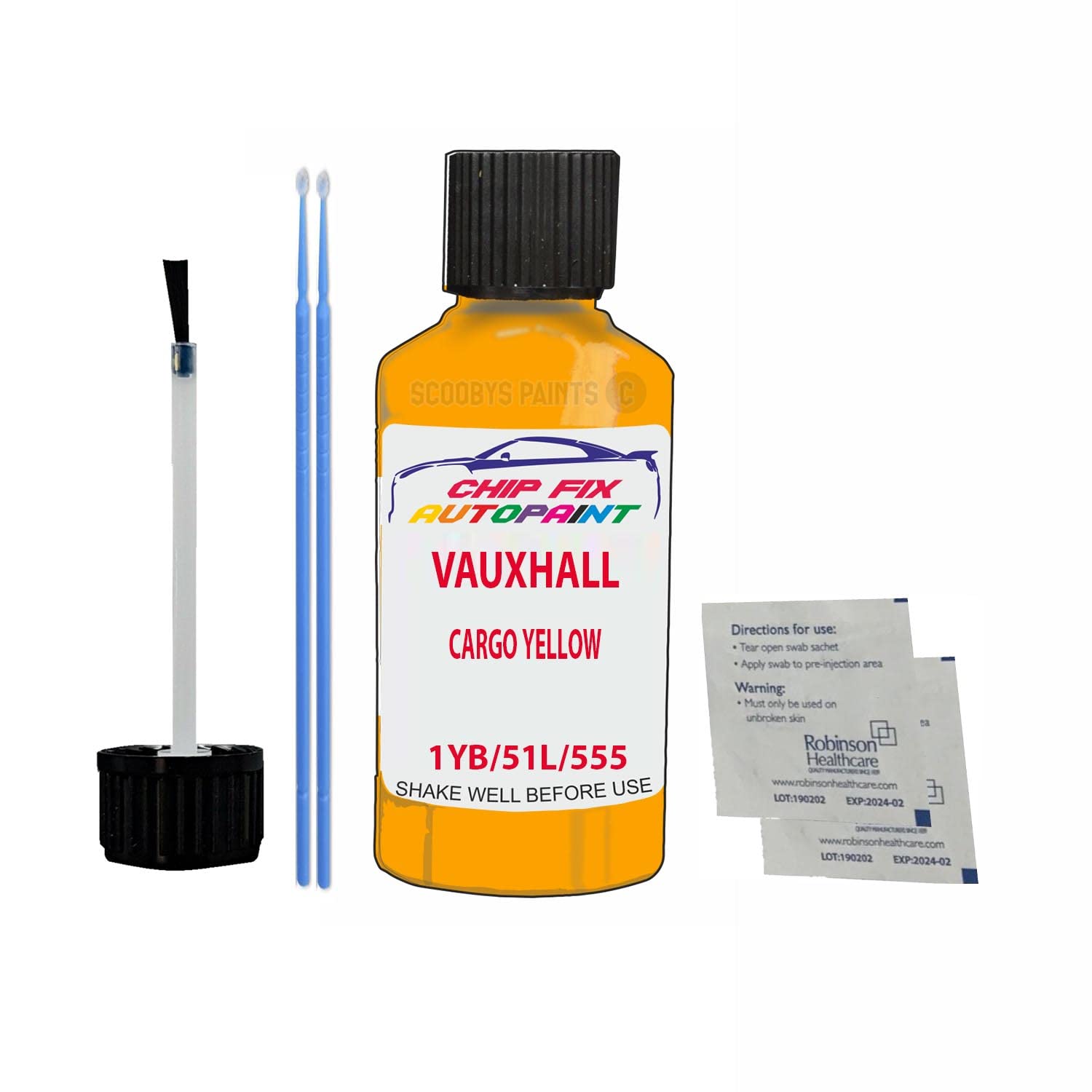 Scoobys Paints Back In The Mix Cargo Yellow Touch Up Paint For Opel/Vauxhall Corsa 1Yb 1975-2004 30Ml Bottle Brush Scratch Stone Chip Repair Pen