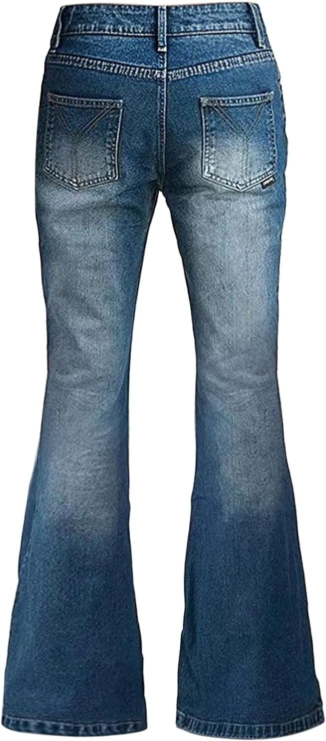 Men's Bell Bottom Jeans 60s 70s Outfits for Men,Mens Flare Jeans Bell Bottoms Pants Blue - Image 3