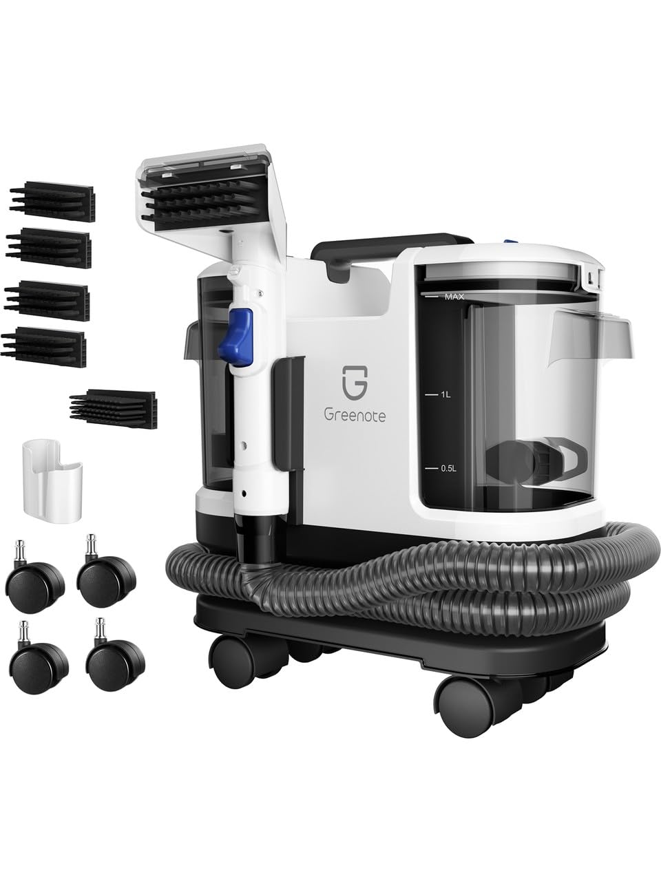Greenote Halı/Koltuk Yıkama Makinesi ve Spot Temizleyici – Sofa, Halı ve Araç İçin Uygun, Güçlü Islak/Kuru Vakum, 1.8 L Su Tankı, Tekerlekli Tasarım