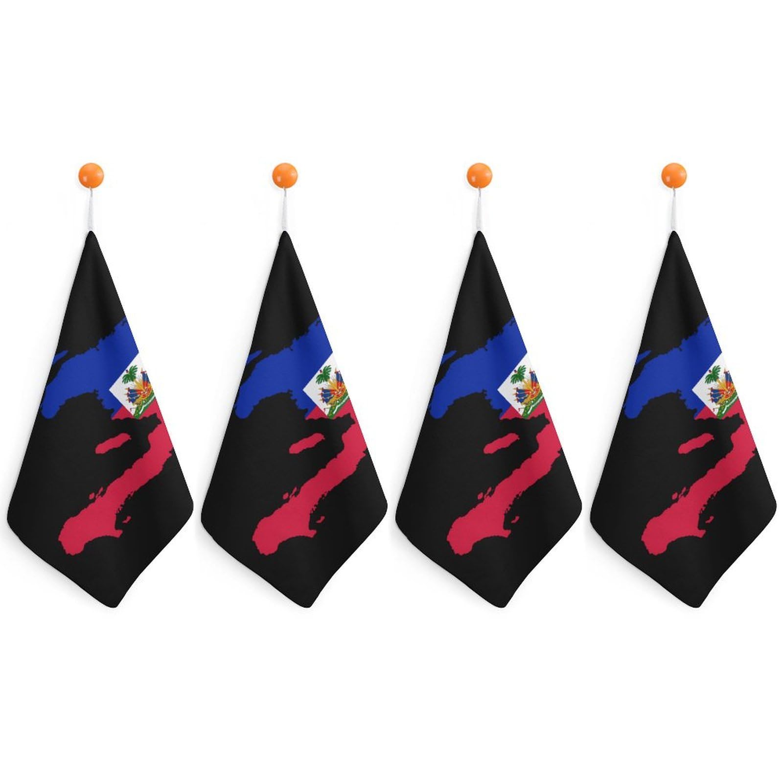 CGSBNGHA Flag Map of Haitians Hand Towel Hanging Face Towels Cleaning Cloths Handkerchief for Bathroom Kitchen