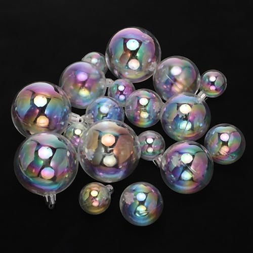 Miniatura 2 de Adornos de bola de Navidad de plástico transparente, adornos iridiscentes, decoración del árbol de Navidad, mini adornos transparentes, bolas de