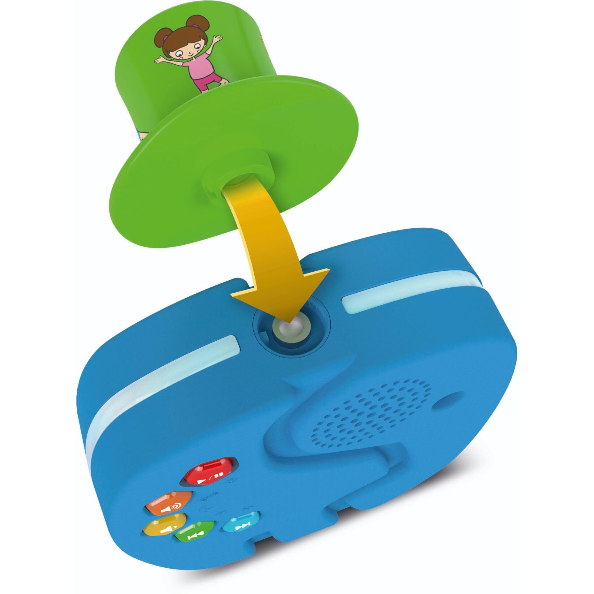 TechniSat Technifant Lettore Audio Per Bambini + Luce Notturna - Elefante Rosa Con Cappello Intercambiabile, Bluetooth, Batteria 10h, Senza Internet, Dai 3 Anni - 4