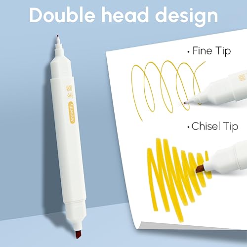 Miniatura 4 de M&G Resaltadores de doble punta, resaltador estético de doble punta de cincel fina, resaltador suave, sin sangrado, secado rápido para la escuela de