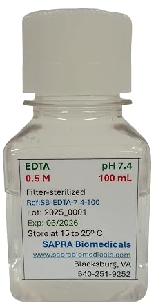 EDTA, 0.5M, pH 7.4, 100mL, One Bottle