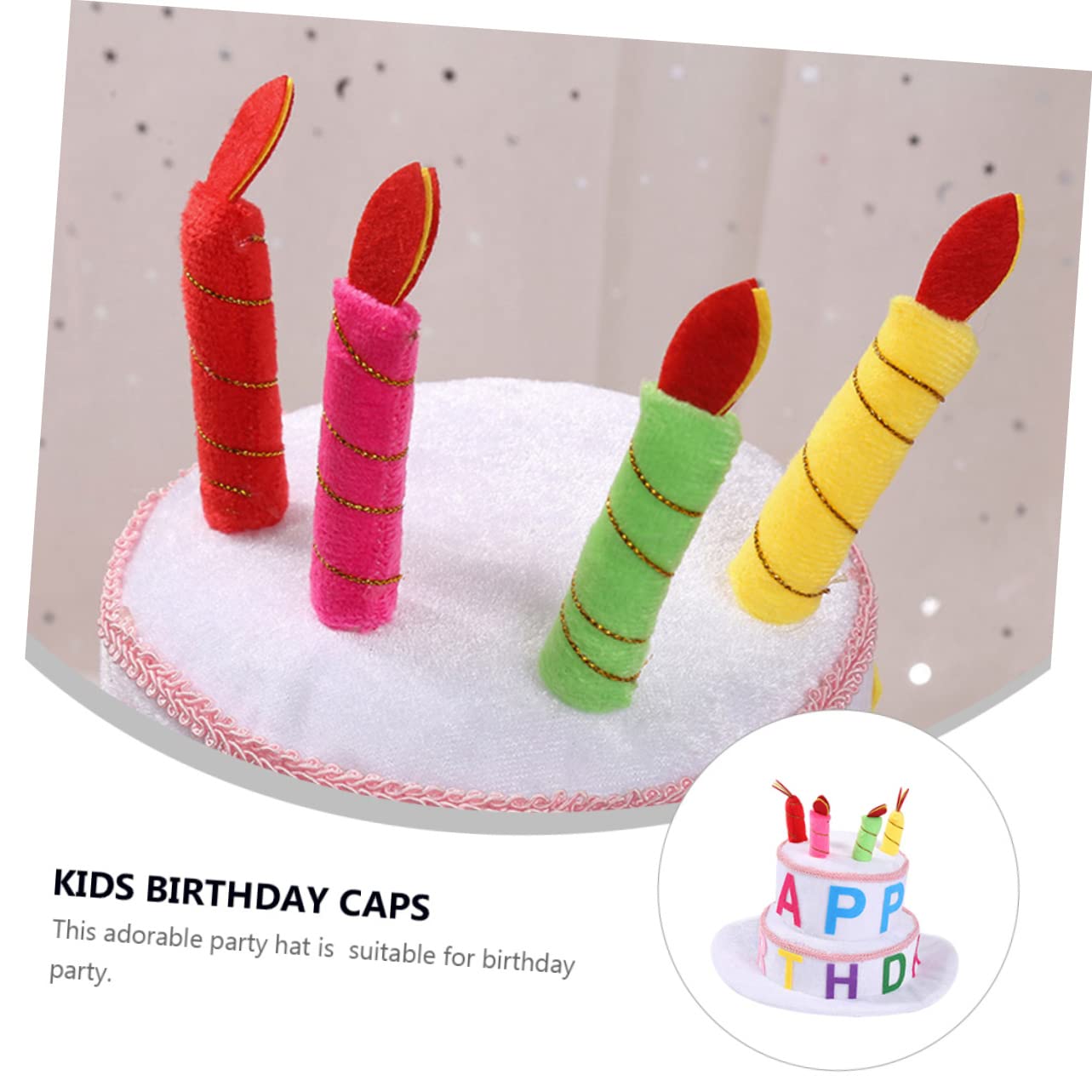 ABOOFAN Lot De 2 Chapeaux Danniversaire Uniques En Forme De Gâteau Danniversaire Pour Enfants Coiffes De Fête