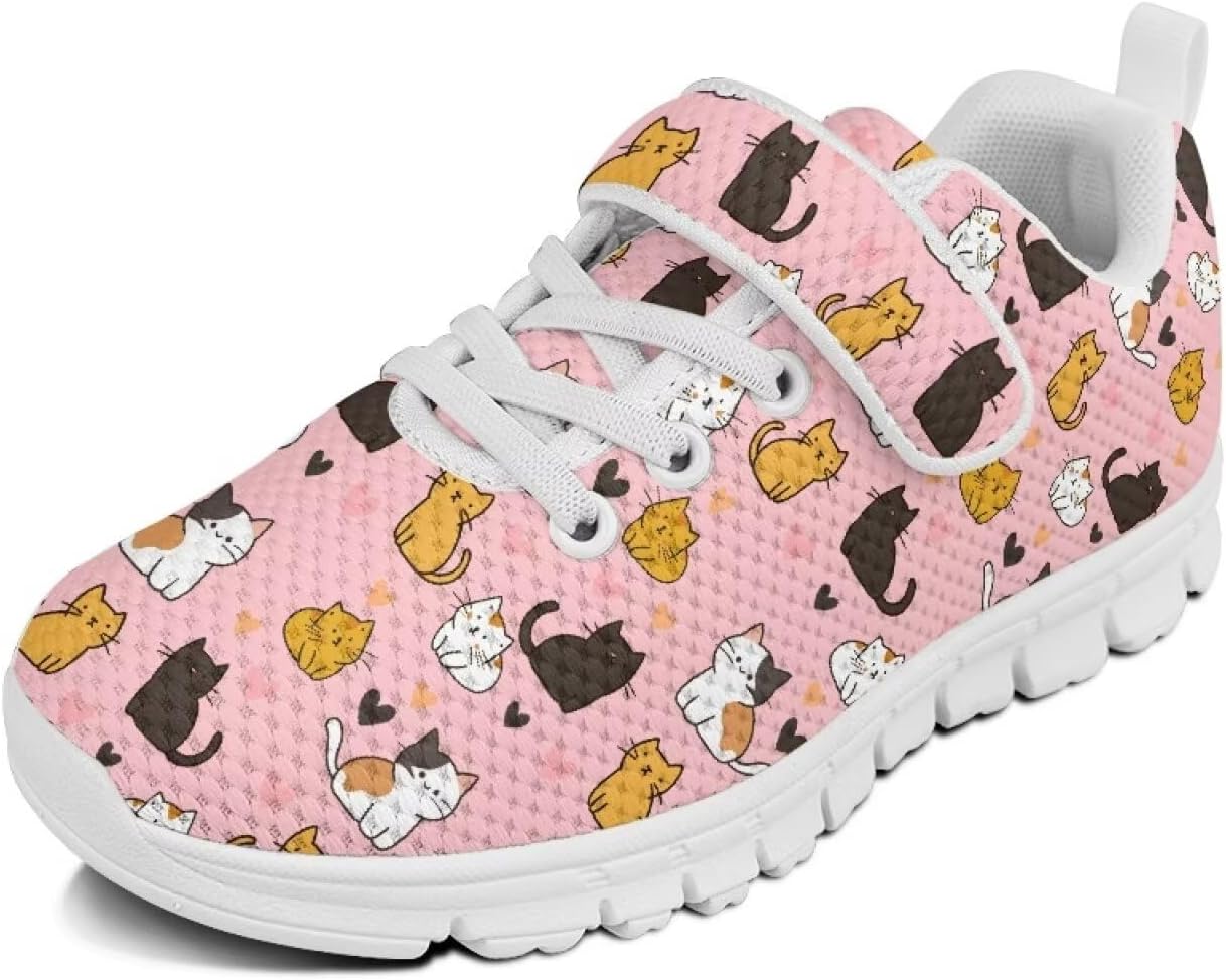 Kids Sport Shoes for Little Child Girls Mesh Design Breathable Slip On Single Buckle