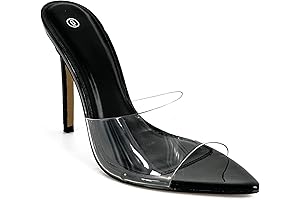 Women Clear Heels Summer Pointed Toe Sandals