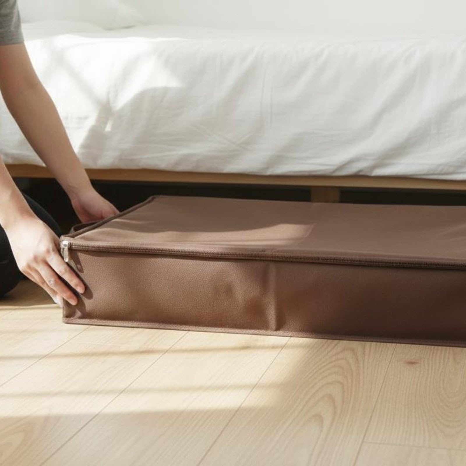 Qianly Organizer sotto Letto Salvaspazio Contenitore Sottoletto in Tessuto Grande Capacità Contenitore Pieghevole in Tessuto per sotto il Divano, Armadio, color to 3, 60x45x20cm