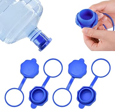 5 Gallon Water Jug Cap, 3 & 5 Gallon Water Bottle Caps Pack of 4, Silicone Reusable 5 Gal Water Jug Cap, Non Spill Water Bottle Caps-Pack of 4