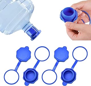 5 Gallon Water Jug Cap, 3 & 5 Gallon Water Bottle Caps Pack of 4, Silicone Reusable 5 Gal Water Jug Cap, Non Spill Water Bottle Caps-Pack of 4