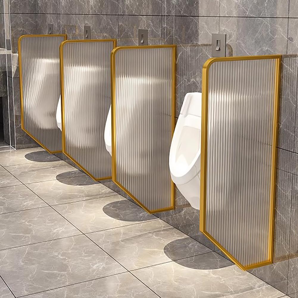 GTHTUHFD Commercial Stainless Steel Urinal Partition With Tempered Glass Panel 2 Pack Space Divider For Public Restrooms,B