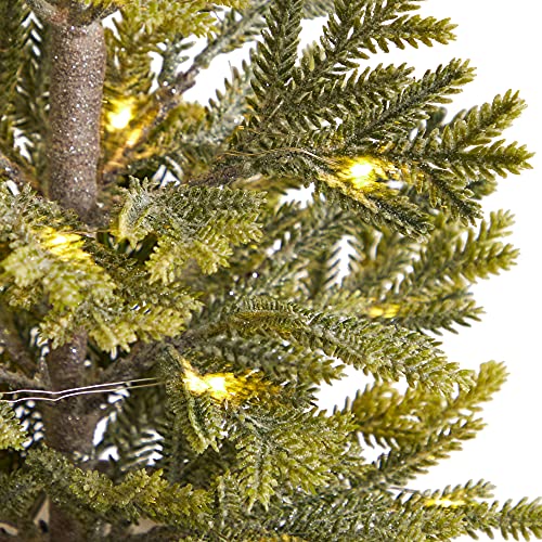 26In. Pine Natural Look Artificial Christmas Tree With 35 Warm White Lights In Rustic Metal Planter #TOP3