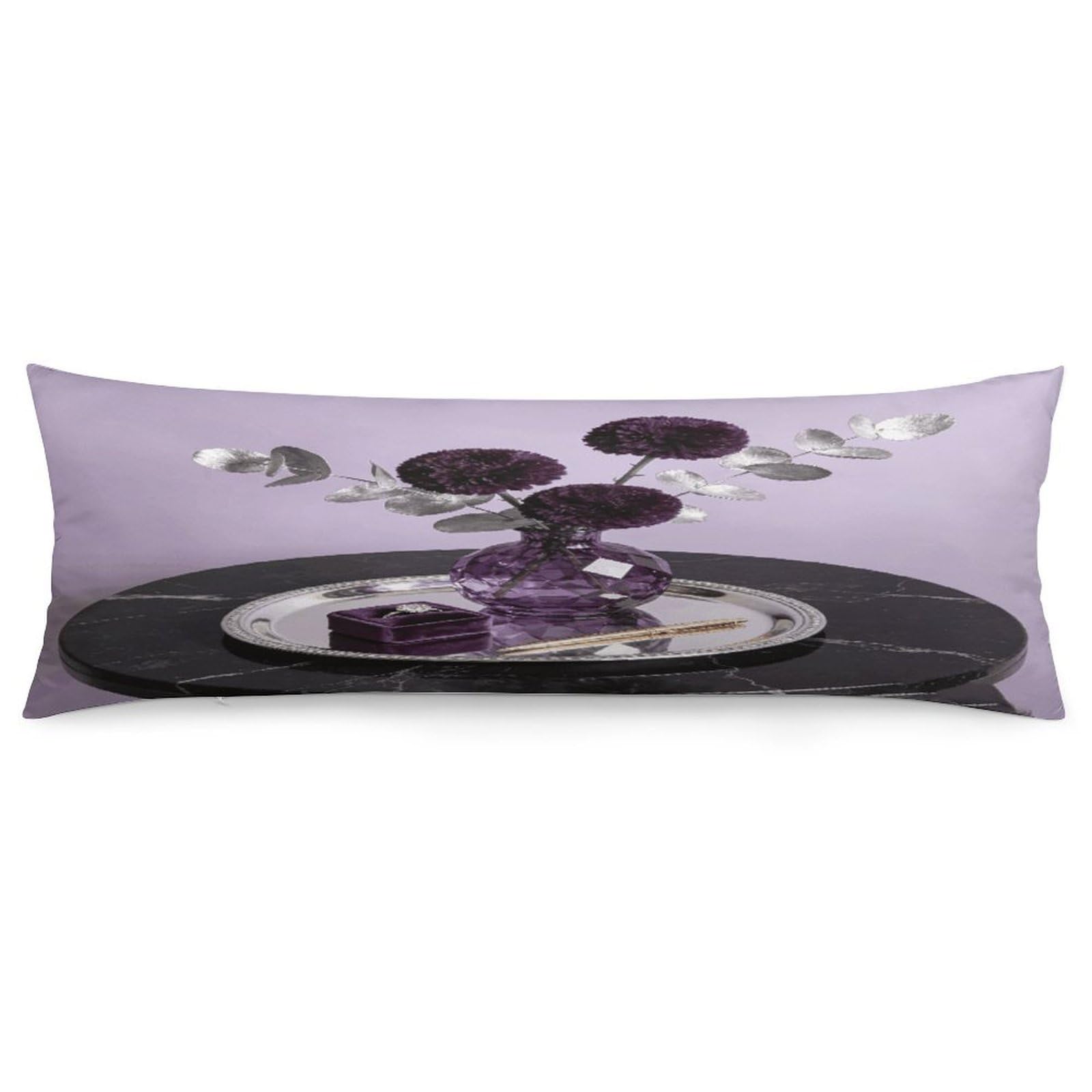 Lavender Tenderness Body Pillowcase Soft Breathable Full Long Pillow Cover 20x54 Inches Polyester Pillow Case with Hidden Zipper Closure for Bedroom Home Decorations