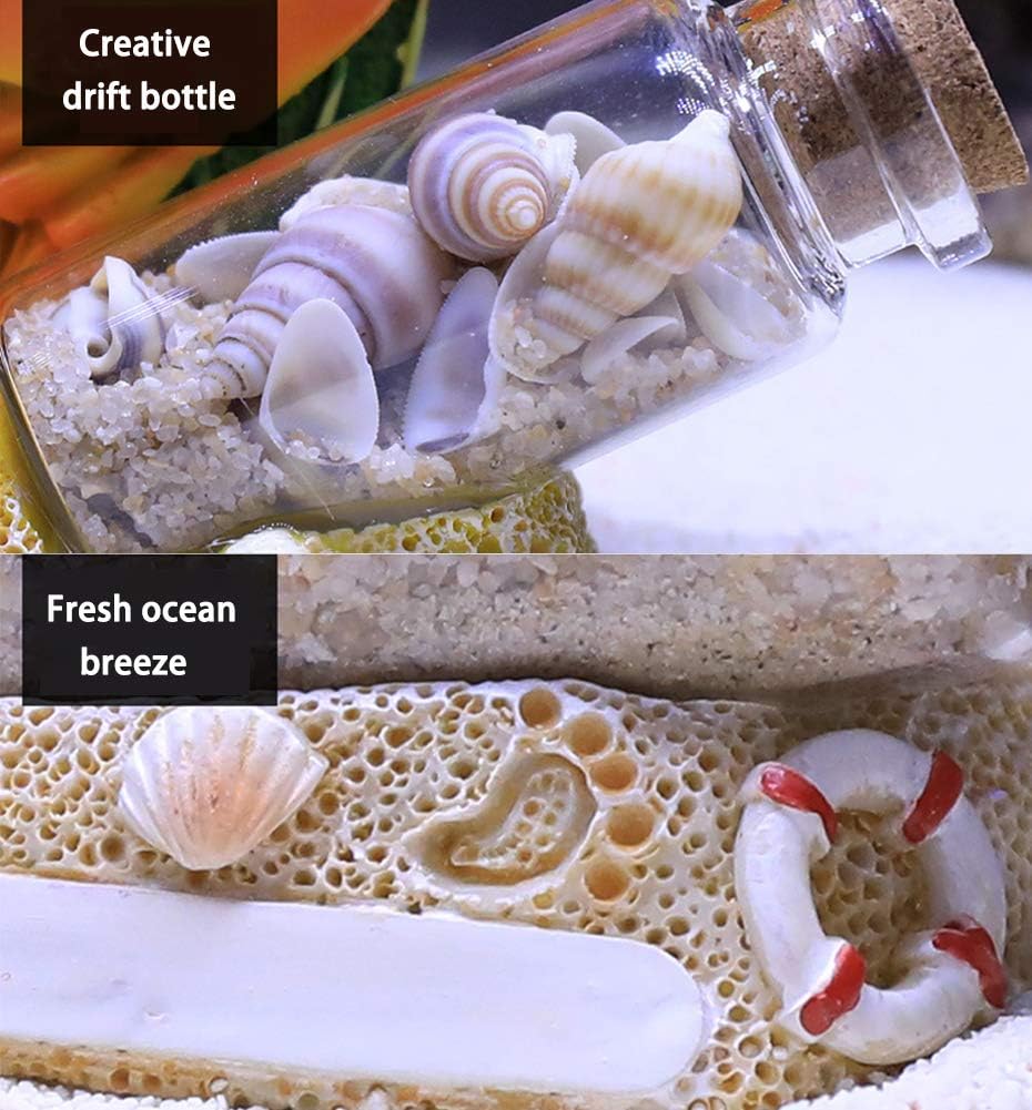 OMEM Aquarium Ornament Wishing Bottle Coral Rockery Aquarium Accessories Aquarium Landscaping Decoration (Dolphin)