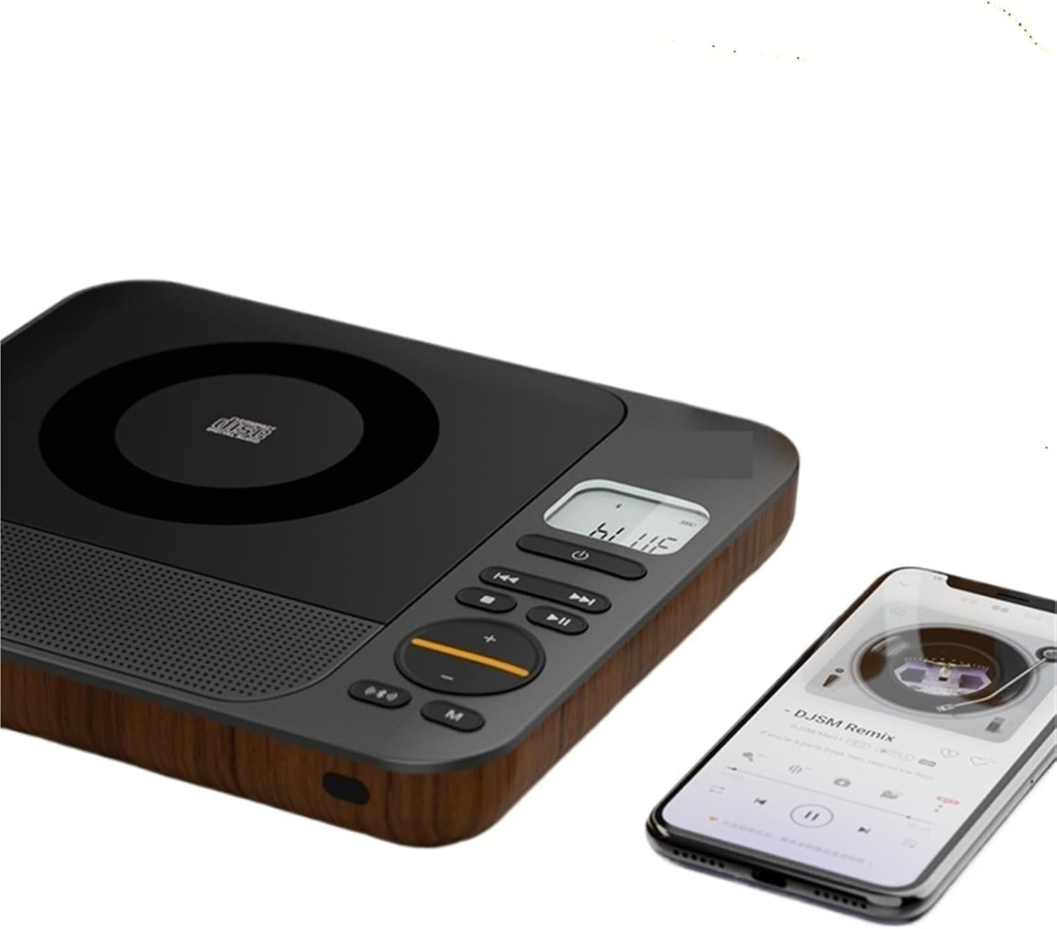 Mini CD Player Portable Bluetooth Speaker, with LCD Screen, Built-in Rechargeable Battery, Audio Output, for Home Party Travel Use