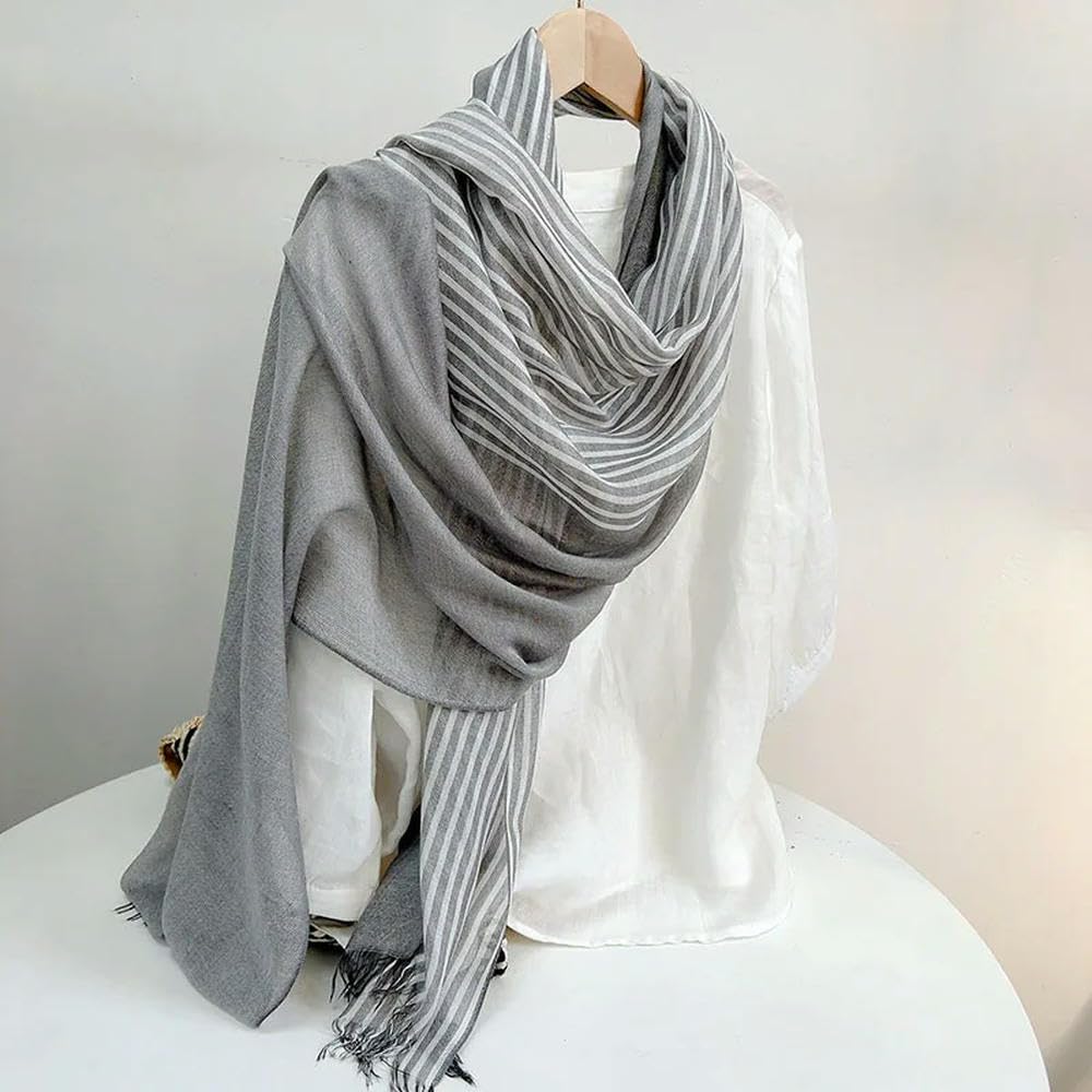Bufanda de Rayas Modal otoño e Invierno Que Mantiene el Calor, Suave y Agradable para la Piel, para Hombres y Mujeres