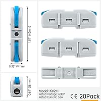 Vista 6 de GKEEMARS 20 conectores de alambre, 1 conductor, conectores compactos de empalme de alambre para circuito en línea 24-12 AWG (azul)