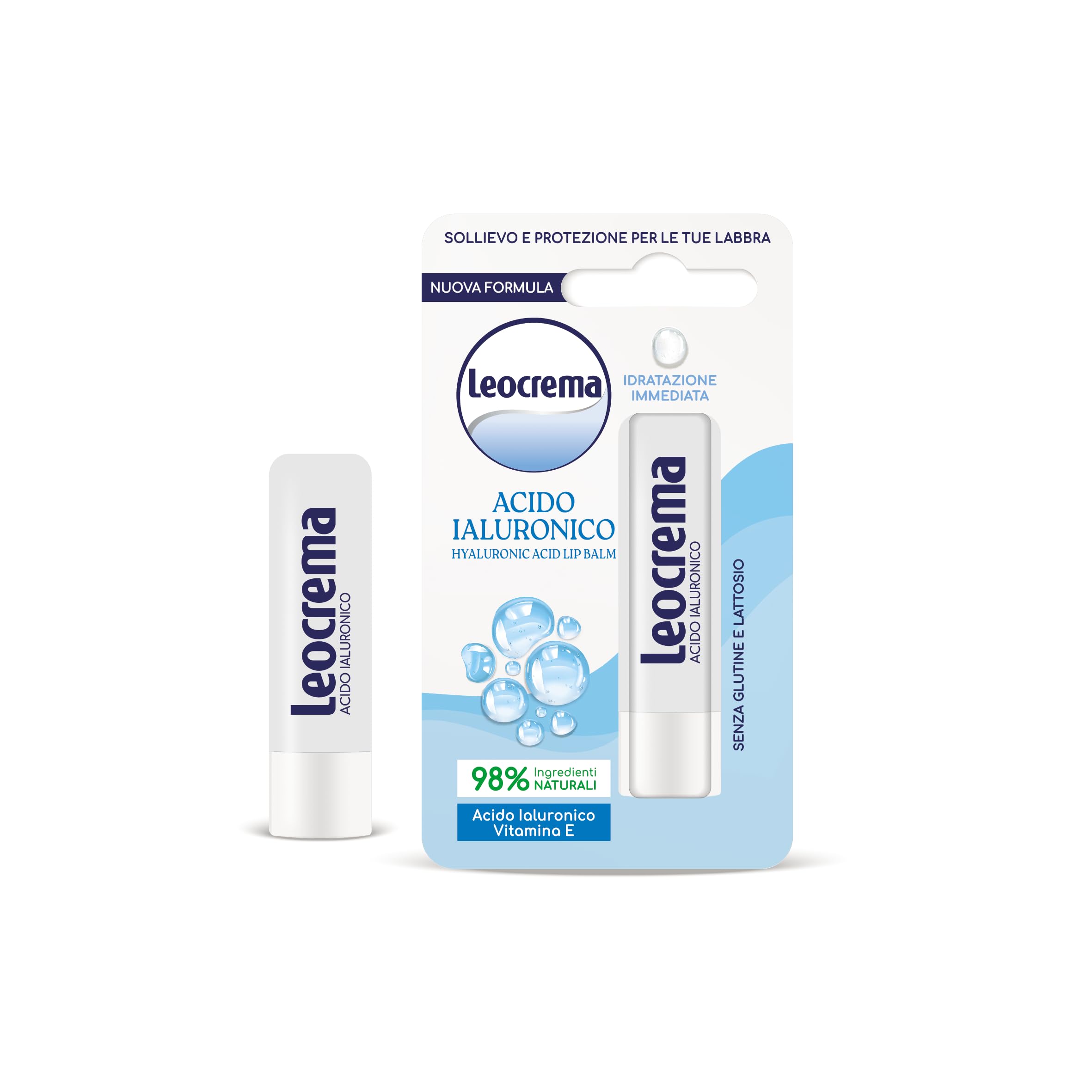 Leocrema - Burrocacao Lipstick con Acido Ialuronico, Balsamo Labbra, Labbra Morbide e Idratate 5.5ml