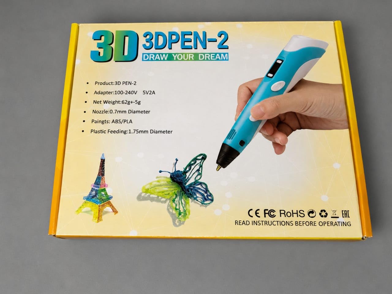 Blue Basket- 3D Pen-2 Drawing Pen, ABS/PLA Filament, 1.75mm, Blue | LCD Display, 0.7mm Nozzle, Kids & Adults, 100-240V Adapter, Draw 3D Models-image-48